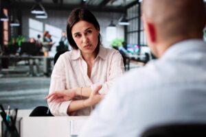 Worker Consulting Lawyer On Disability Compensation For Kitchen Accident Injury.